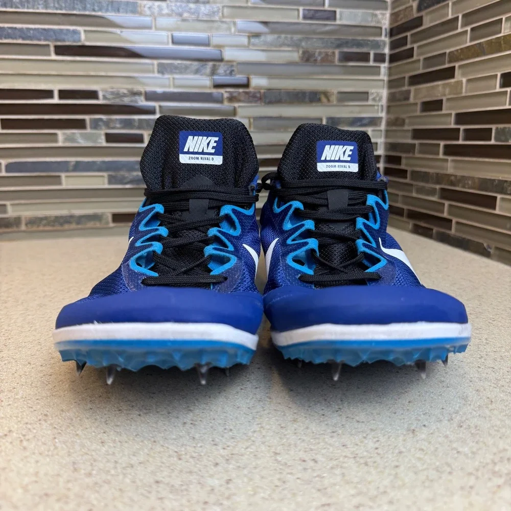 Nike Zoom Rival D 10 Mens 12 Blue &  White Track Field Racing‎ Spikes 907566-400